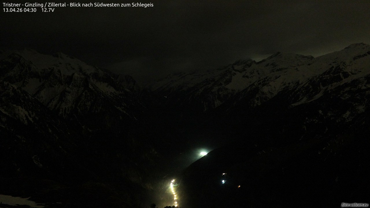 Archiv Foto Webcam Tristner/ Zillertal - Blick zum Grinberg