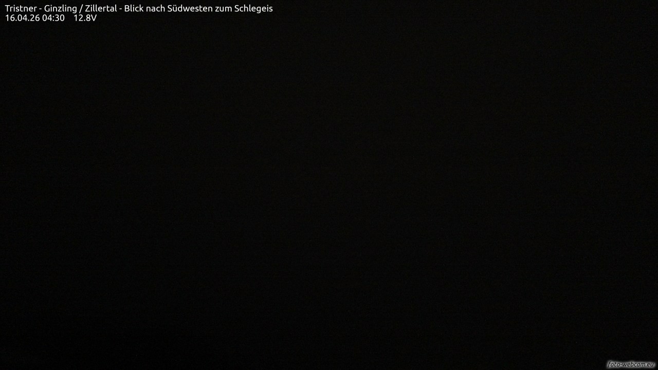 Archiv Foto Webcam Tristner/ Zillertal - Blick zum Grinberg