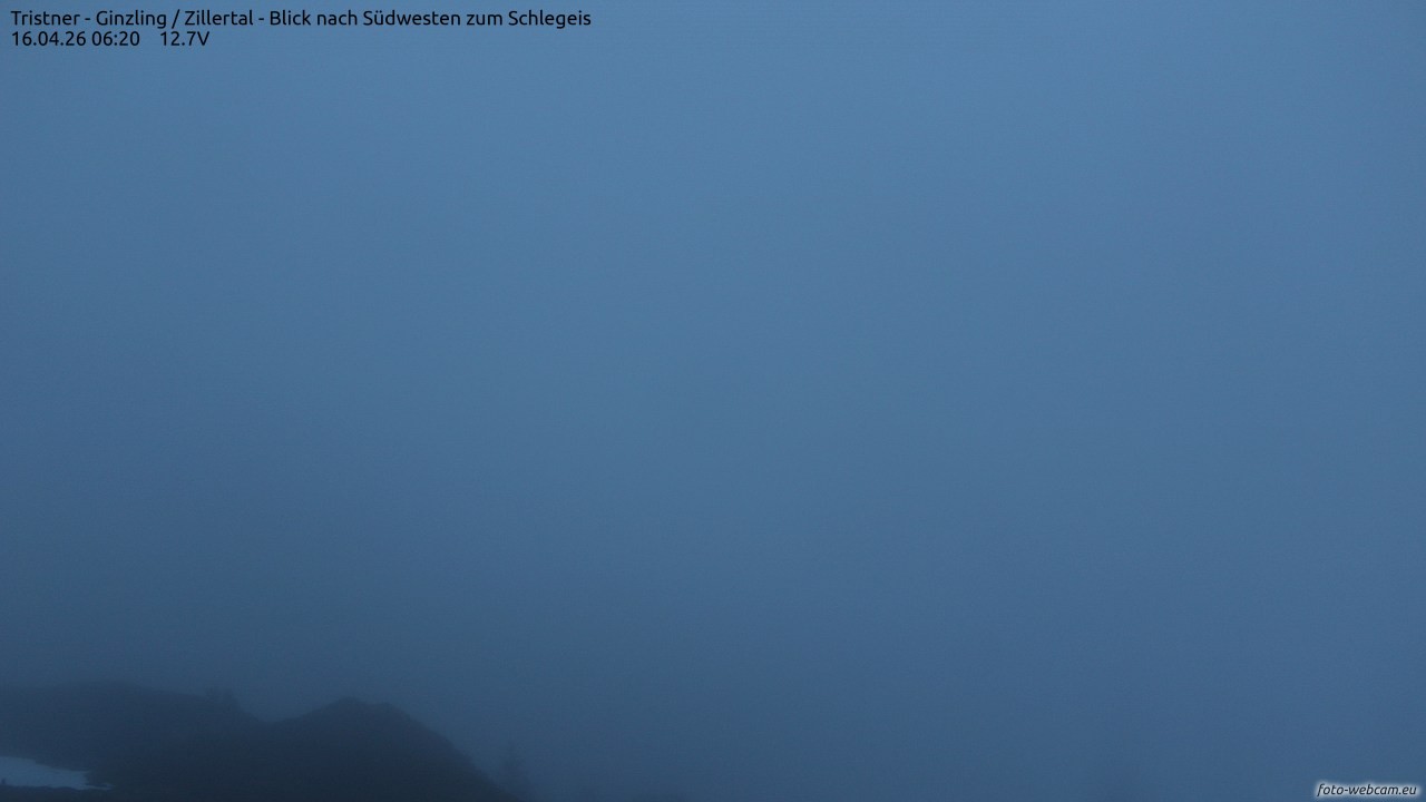 Archiv Foto Webcam Tristner/ Zillertal - Blick zum Grinberg