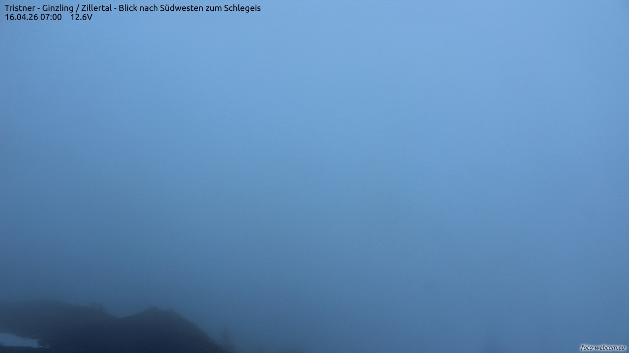 Archiv Foto Webcam Tristner/ Zillertal - Blick zum Grinberg