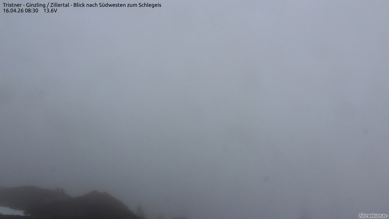 Archiv Foto Webcam Tristner/ Zillertal - Blick zum Grinberg