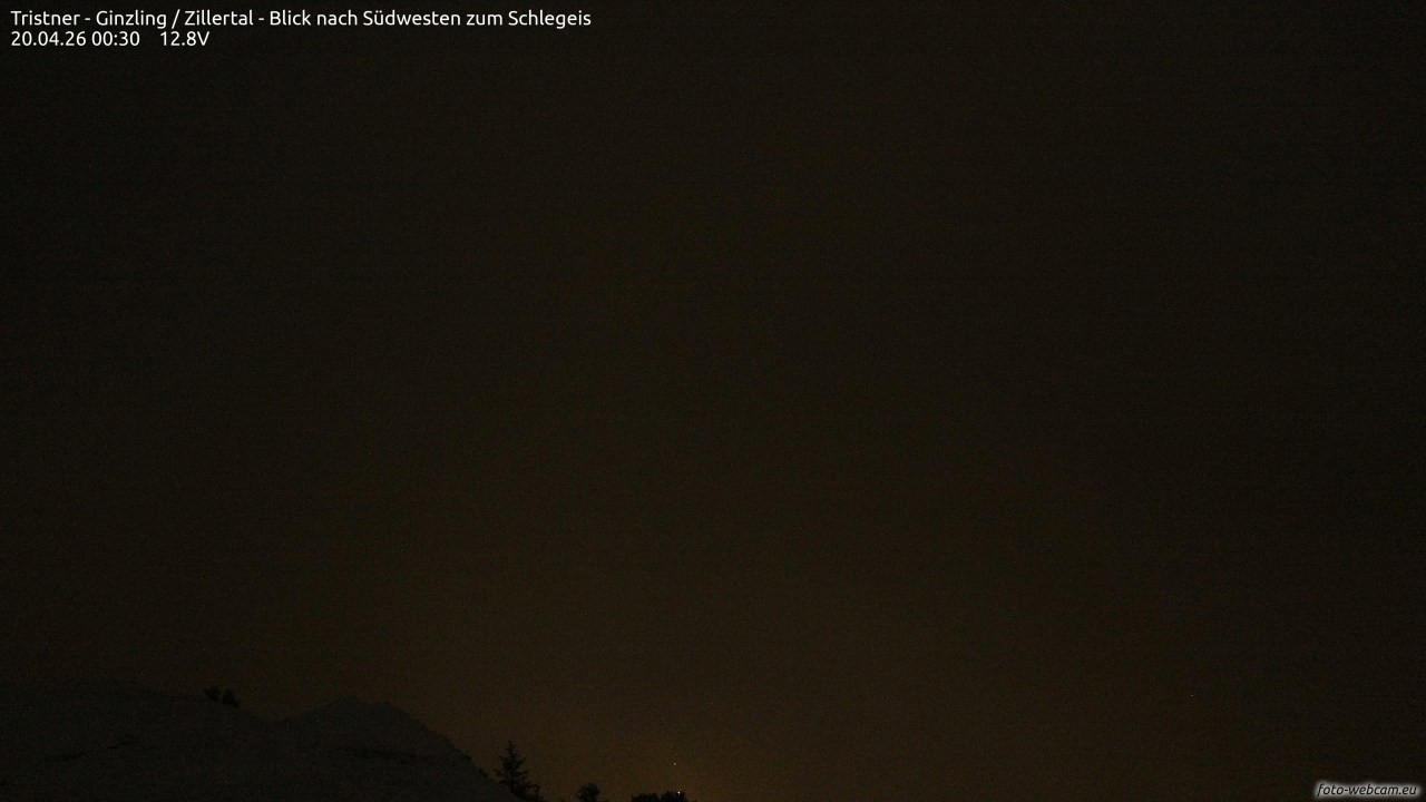 Archiv Foto Webcam Tristner/ Zillertal - Blick zum Grinberg