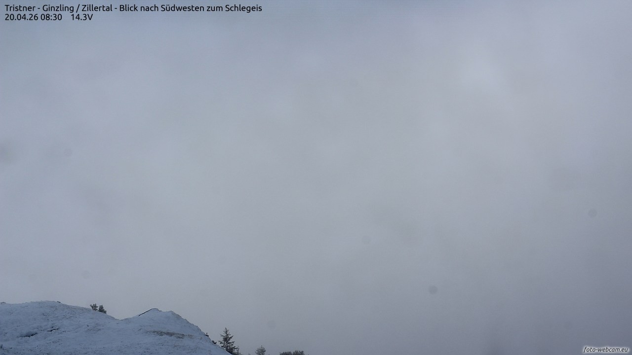 Archiv Foto Webcam Tristner/ Zillertal - Blick zum Grinberg
