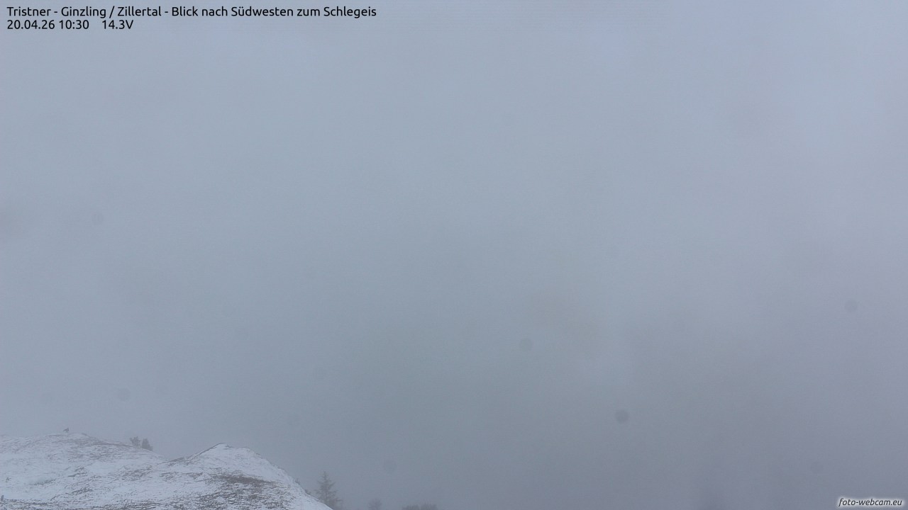 Archiv Foto Webcam Tristner/ Zillertal - Blick zum Grinberg