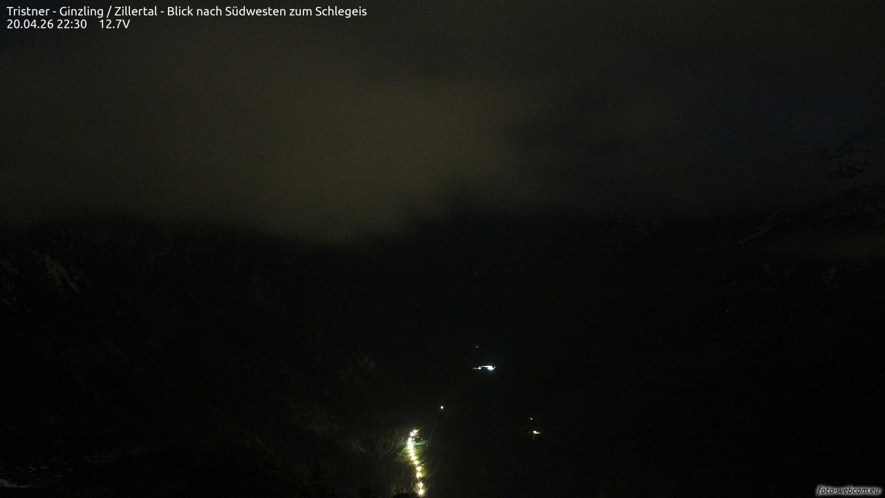 Archiv Foto Webcam Tristner/ Zillertal - Blick zum Grinberg
