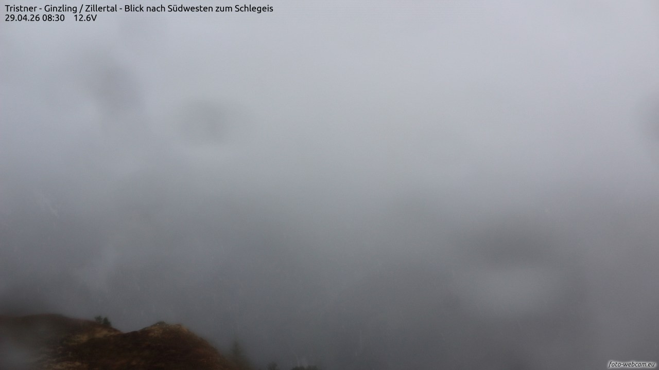 Archiv Foto Webcam Tristner/ Zillertal - Blick zum Grinberg