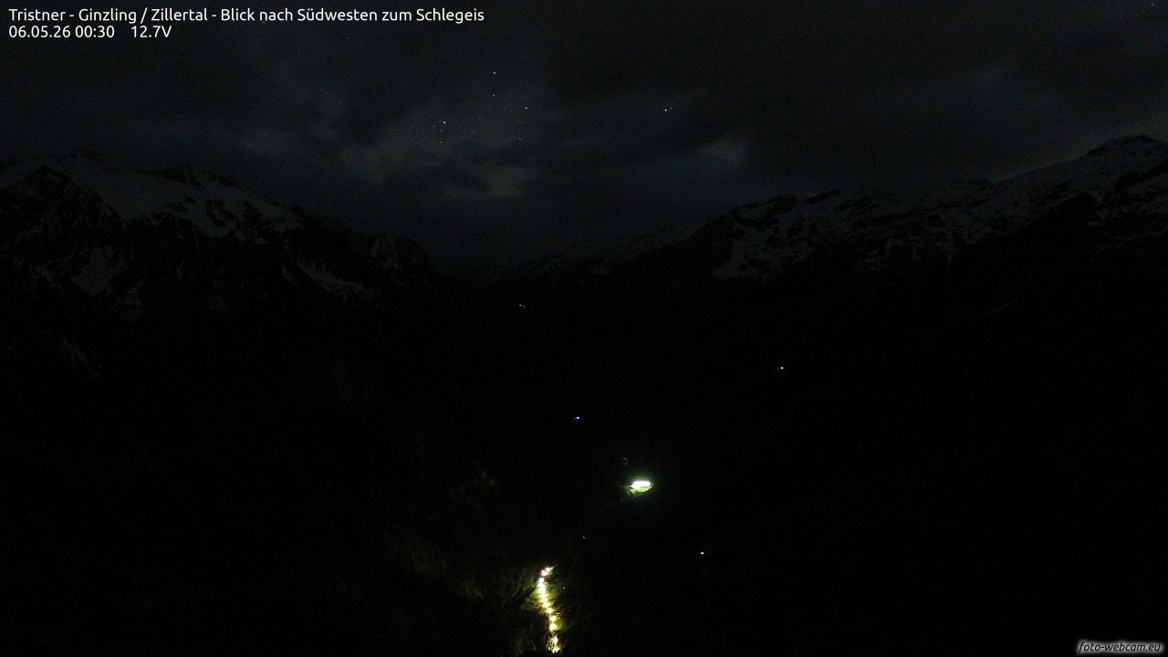 Archiv Foto Webcam Tristner/ Zillertal - Blick zum Grinberg