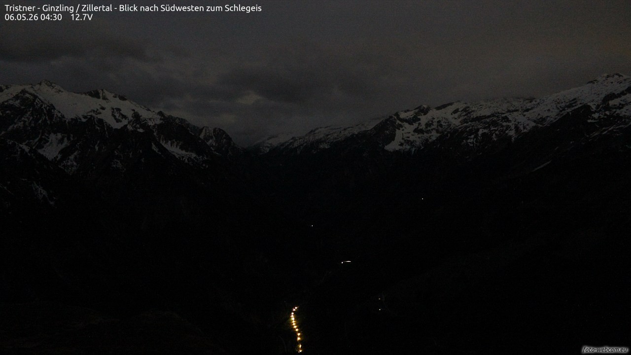 Archiv Foto Webcam Tristner/ Zillertal - Blick zum Grinberg