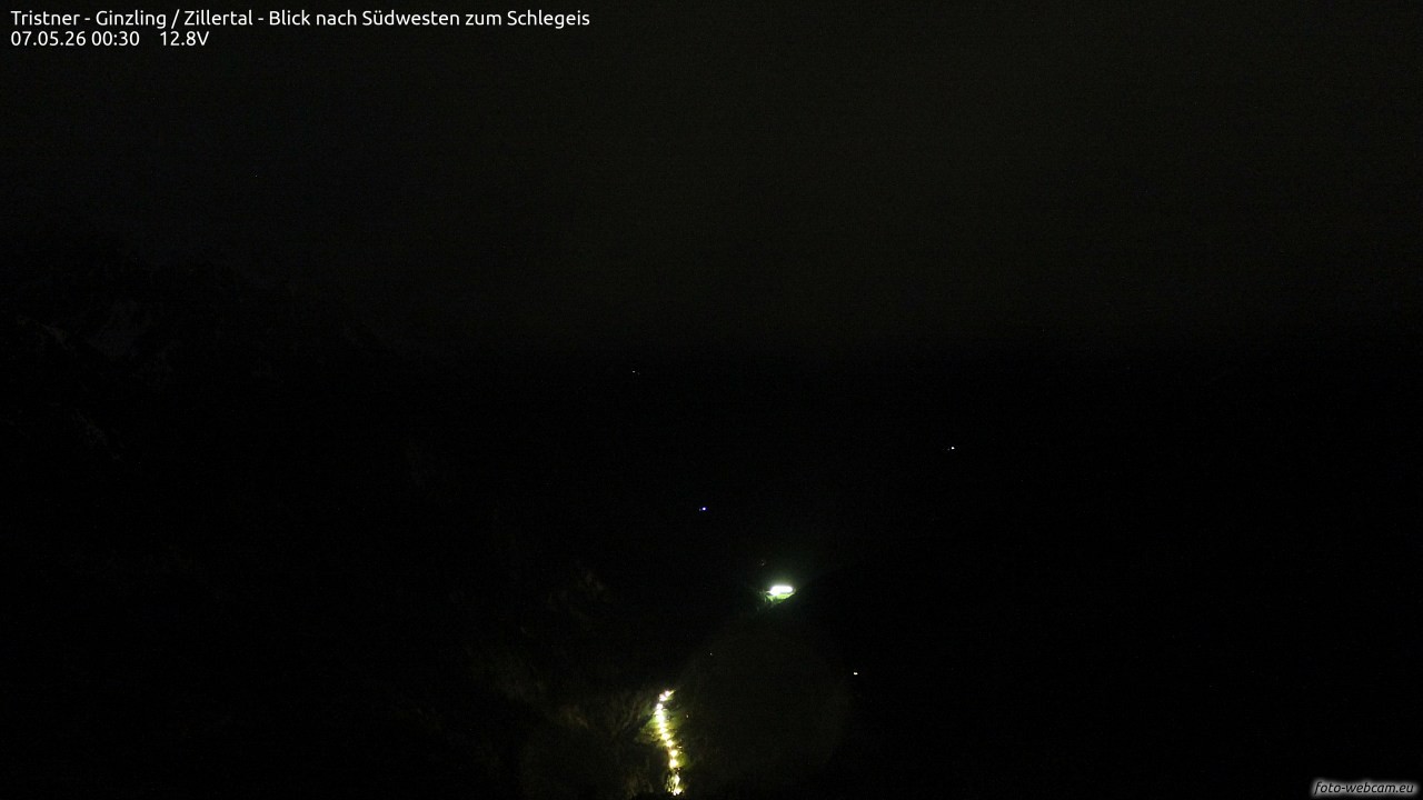 Archiv Foto Webcam Tristner/ Zillertal - Blick zum Grinberg