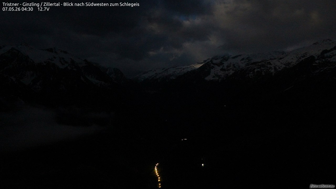Archiv Foto Webcam Tristner/ Zillertal - Blick zum Grinberg