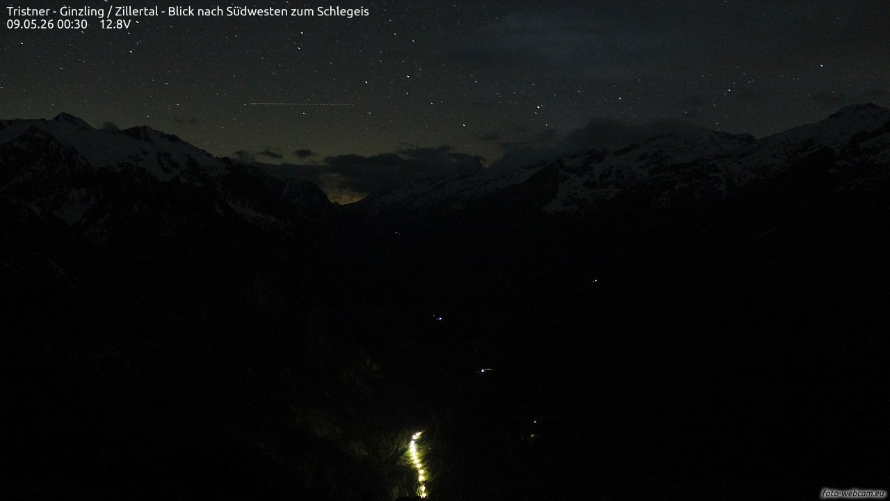 Archiv Foto Webcam Tristner/ Zillertal - Blick zum Grinberg