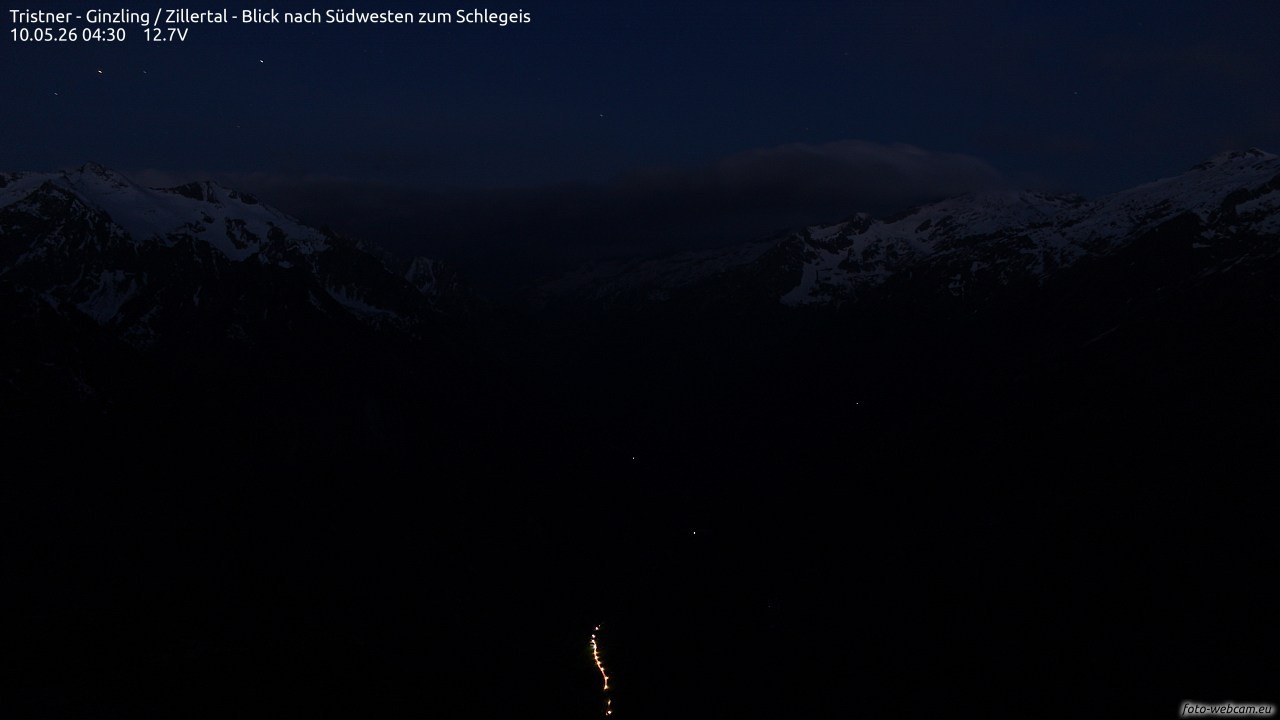 Archiv Foto Webcam Tristner/ Zillertal - Blick zum Grinberg