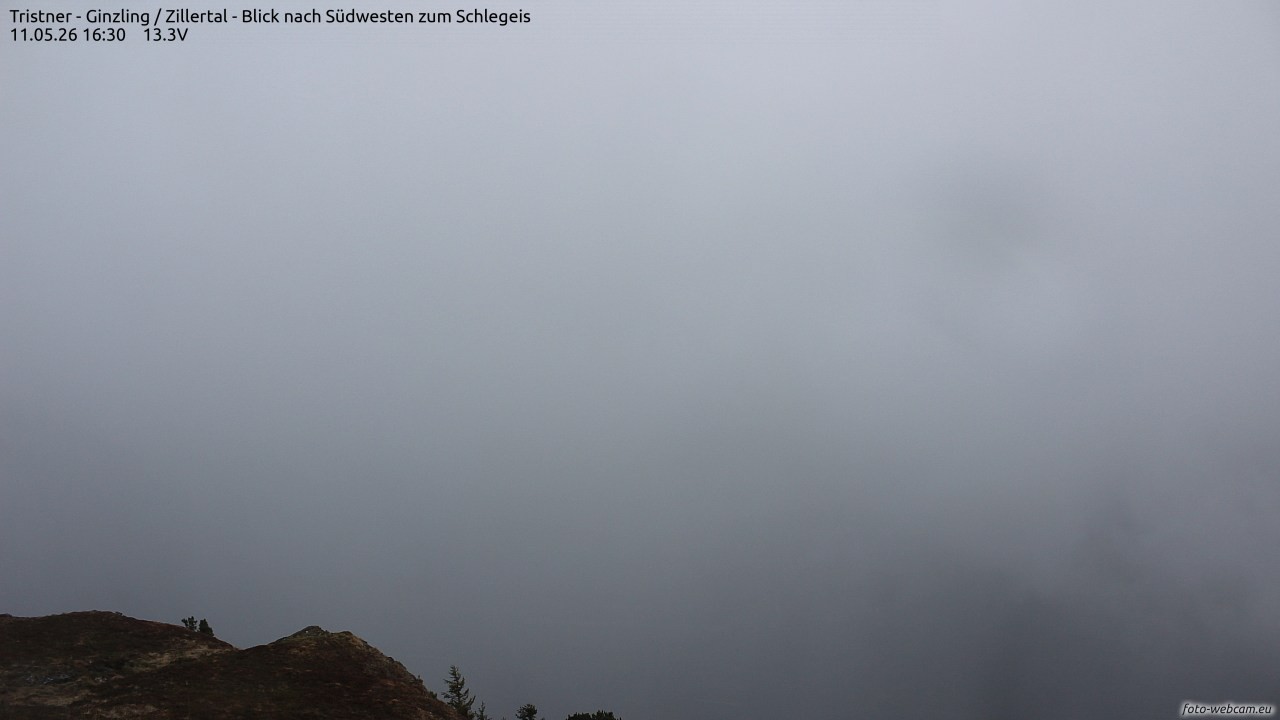 Archiv Foto Webcam Tristner/ Zillertal - Blick zum Grinberg