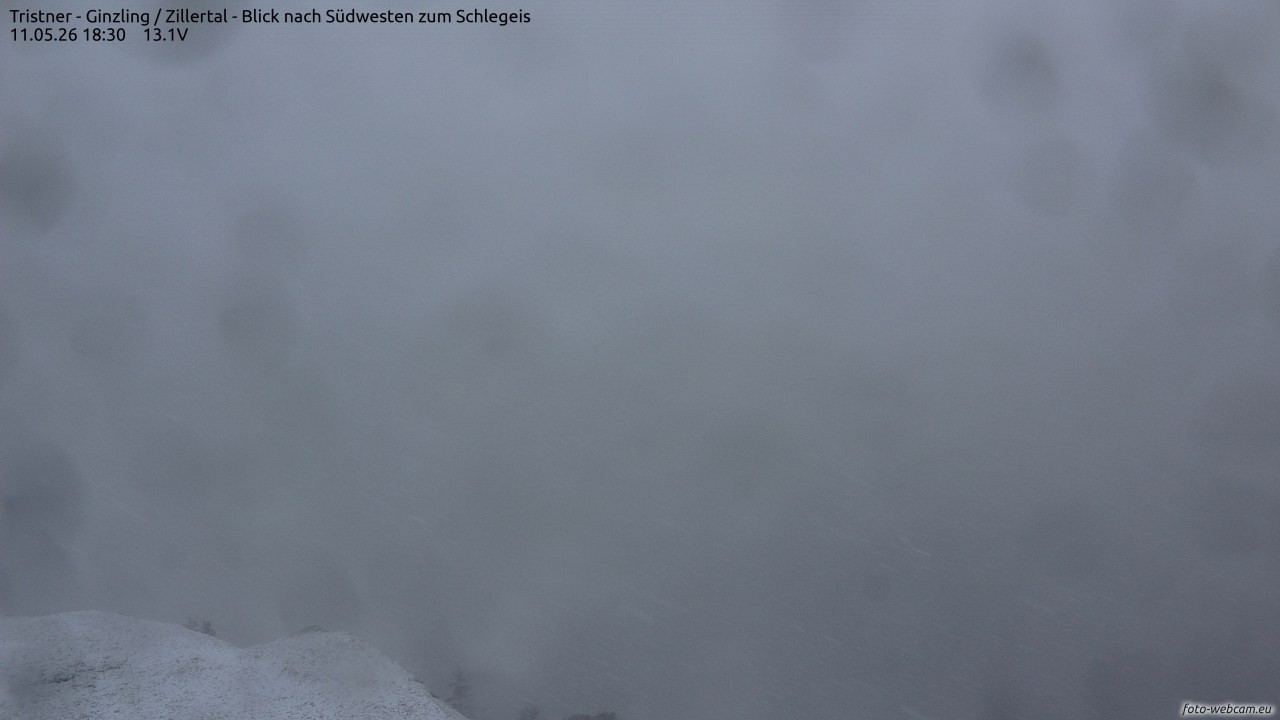Archiv Foto Webcam Tristner/ Zillertal - Blick zum Grinberg