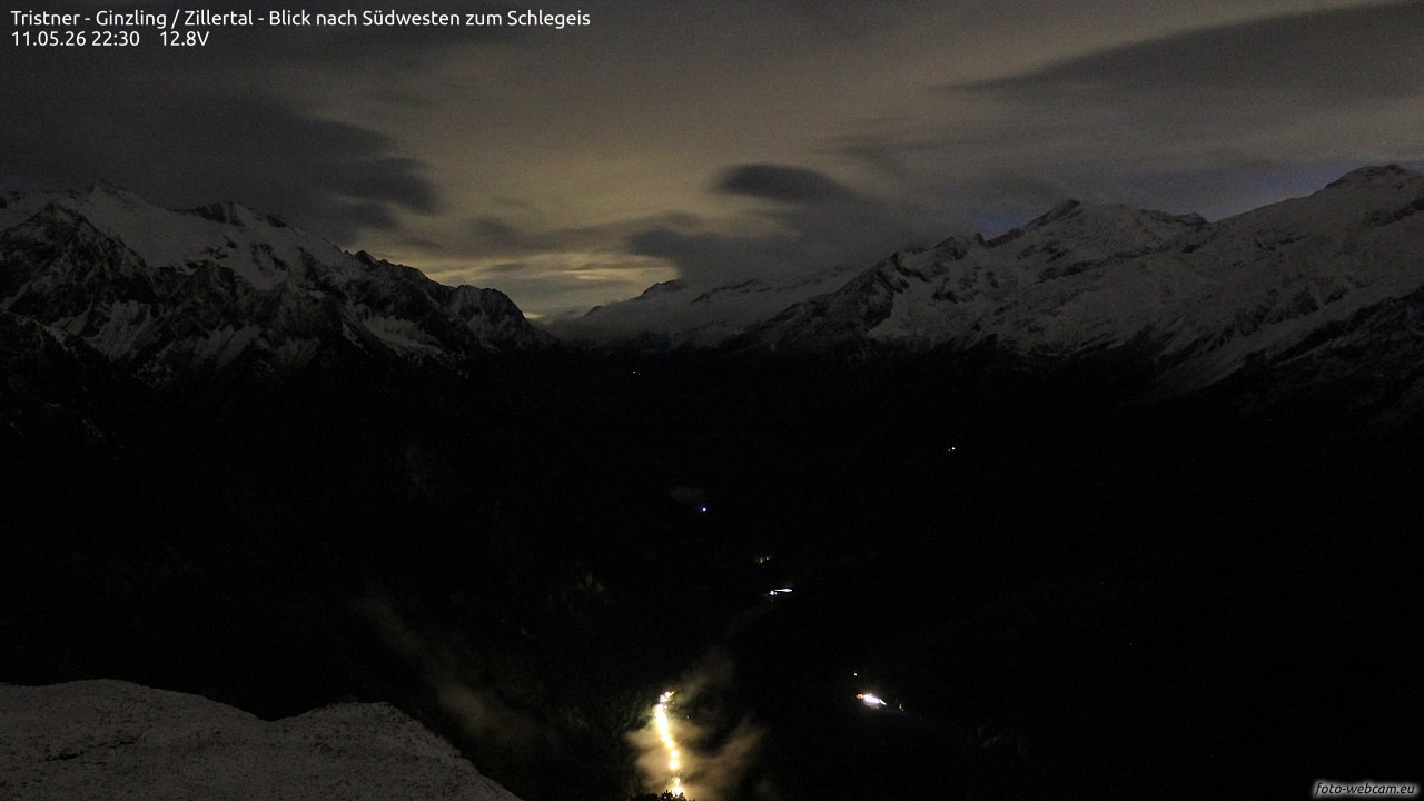Archiv Foto Webcam Tristner/ Zillertal - Blick zum Grinberg