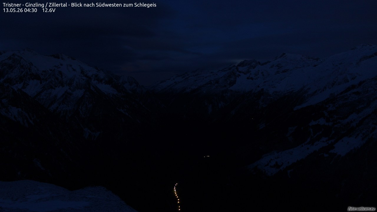 Archiv Foto Webcam Tristner/ Zillertal - Blick zum Grinberg