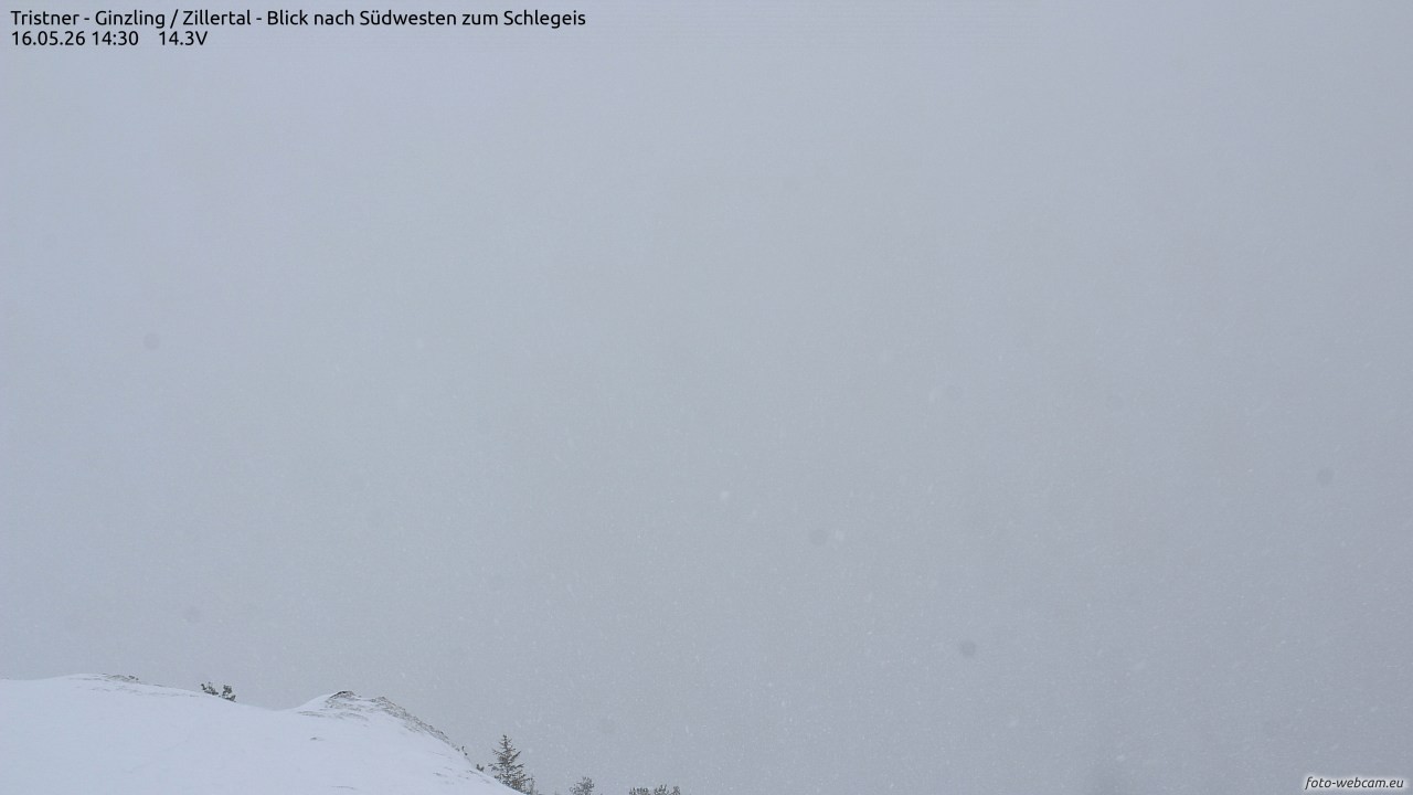 Archiv Foto Webcam Tristner/ Zillertal - Blick zum Grinberg
