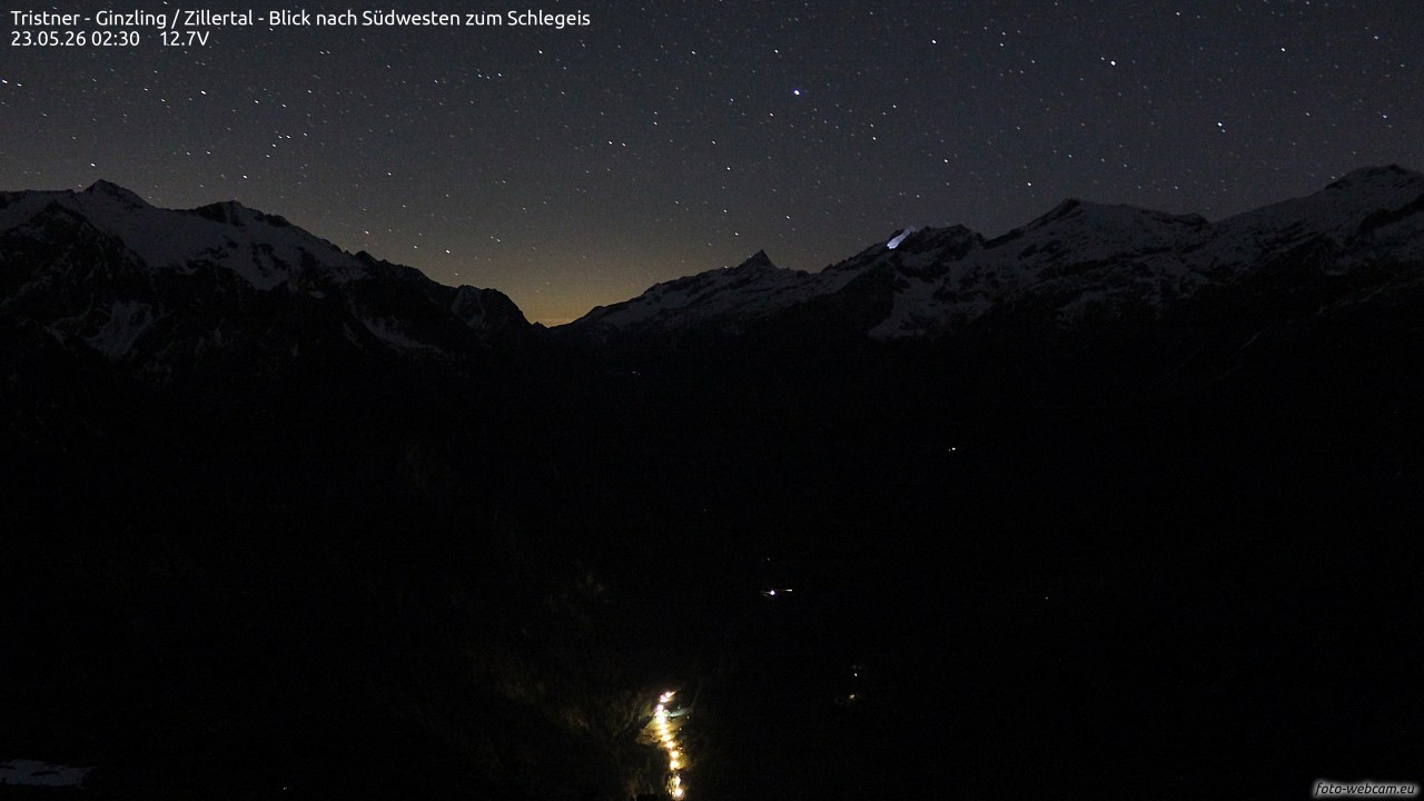 Archiv Foto Webcam Tristner/ Zillertal - Blick zum Grinberg