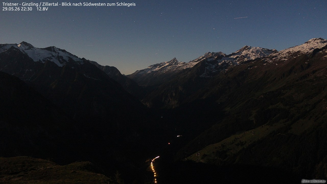 Archiv Foto Webcam Tristner/ Zillertal - Blick zum Grinberg
