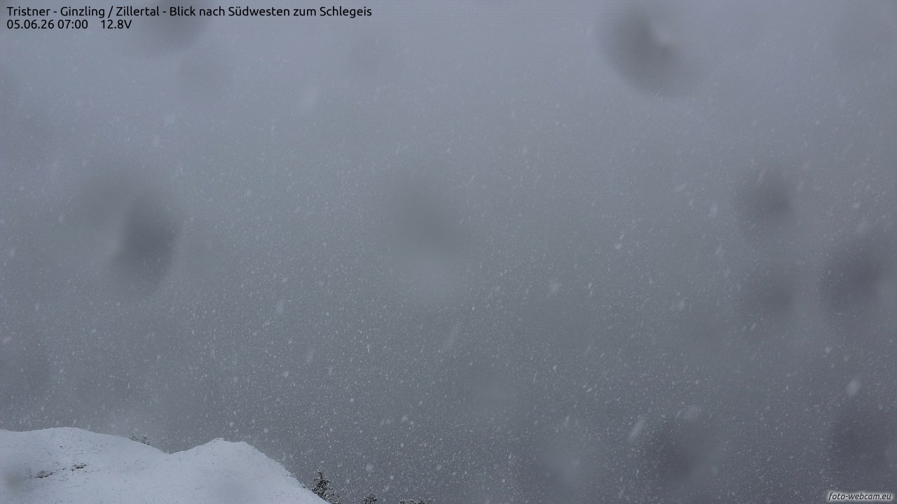 Archiv Foto Webcam Tristner/ Zillertal - Blick zum Grinberg