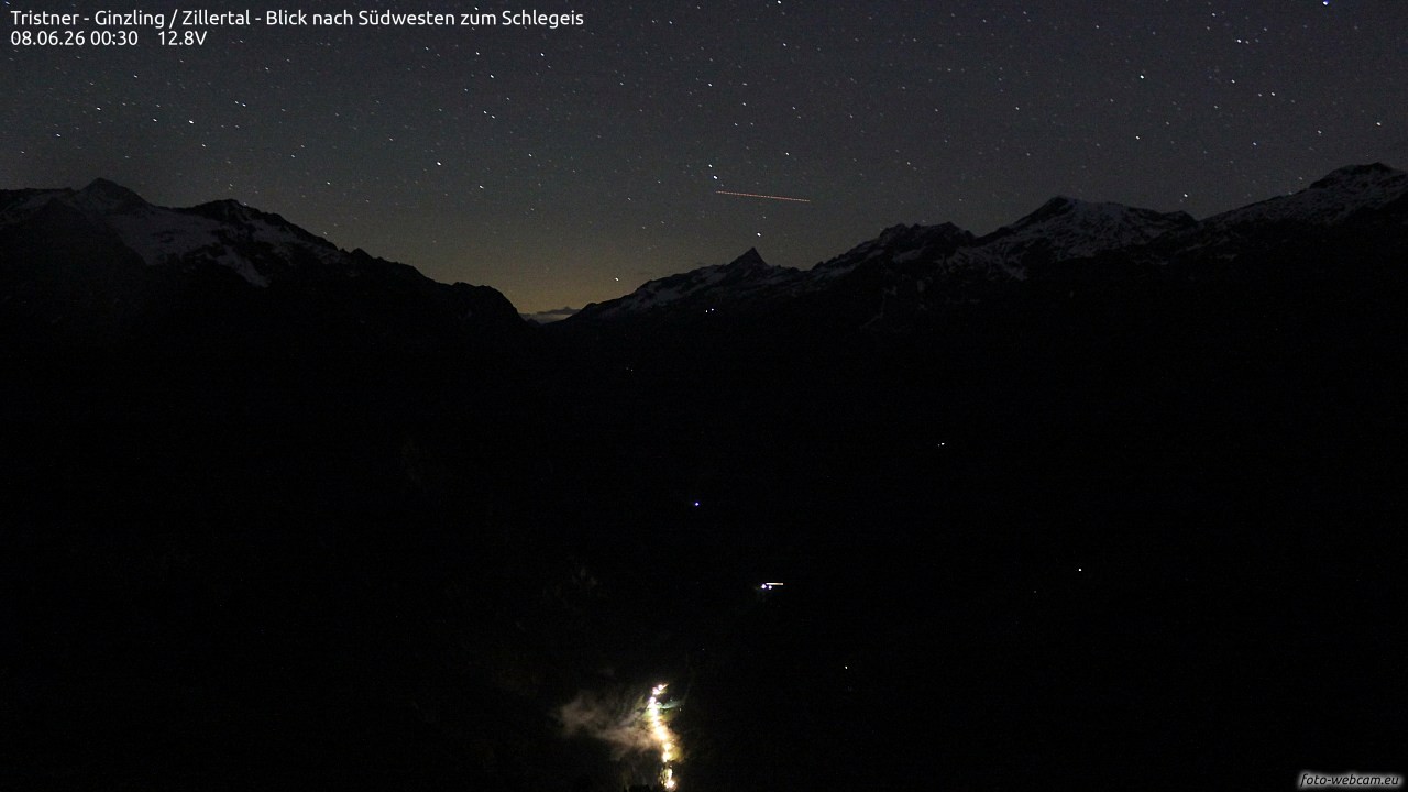 Archiv Foto Webcam Tristner/ Zillertal - Blick zum Grinberg