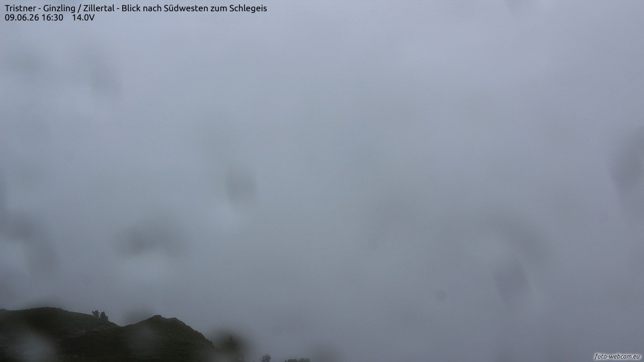 Archiv Foto Webcam Tristner/ Zillertal - Blick zum Grinberg