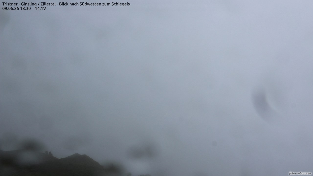 Archiv Foto Webcam Tristner/ Zillertal - Blick zum Grinberg
