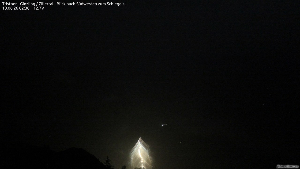 Archiv Foto Webcam Tristner/ Zillertal - Blick zum Grinberg