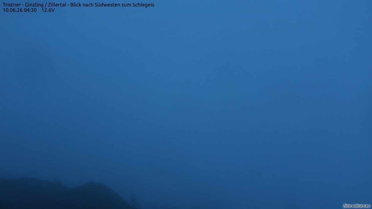 Archiv Foto Webcam Tristner/ Zillertal - Blick zum Grinberg