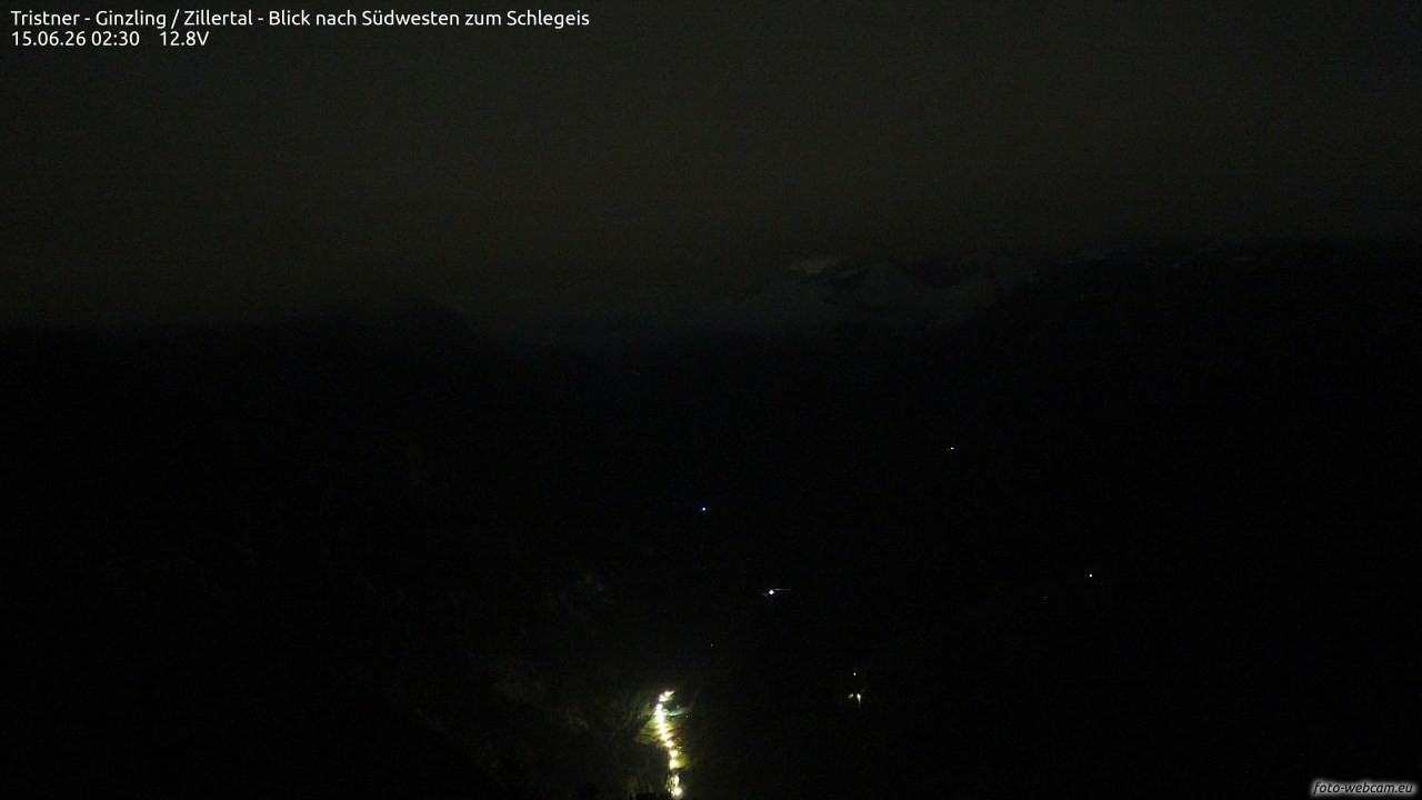 Archiv Foto Webcam Tristner/ Zillertal - Blick zum Grinberg
