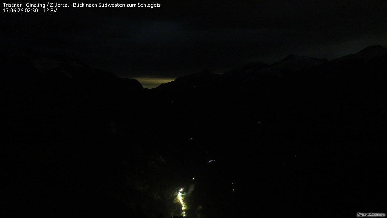 Archiv Foto Webcam Tristner/ Zillertal - Blick zum Grinberg