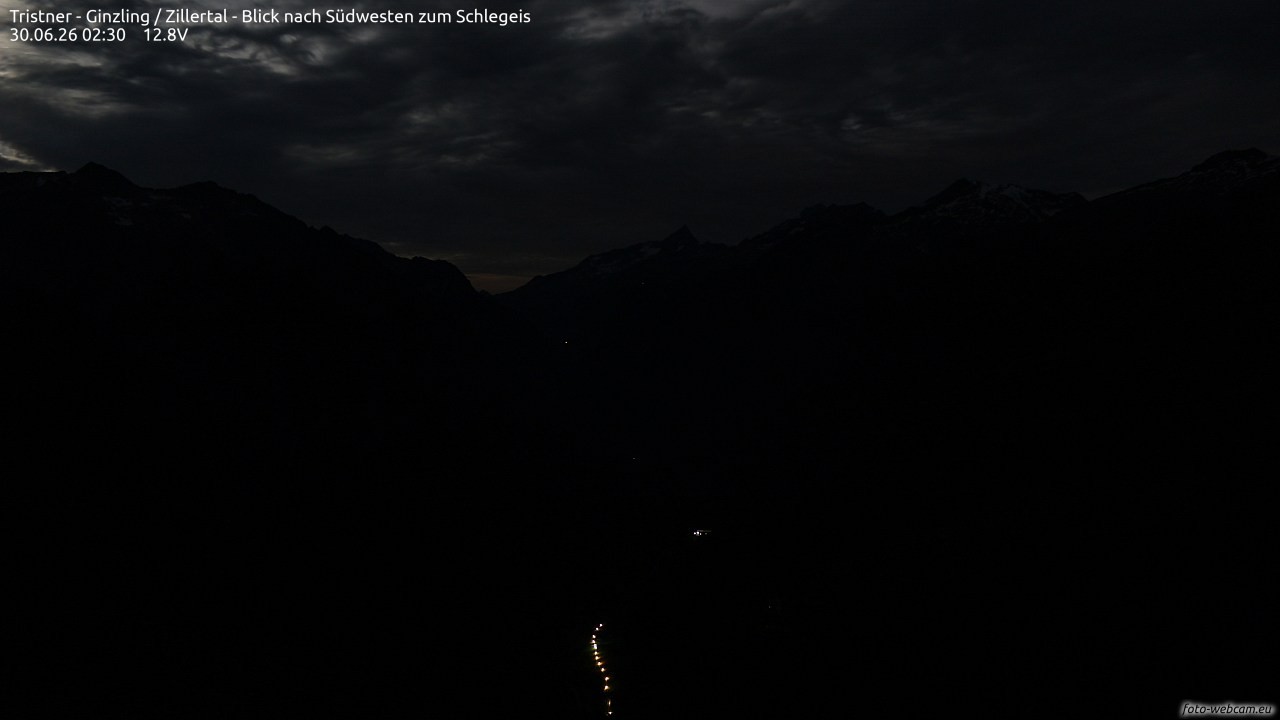 Archiv Foto Webcam Tristner/ Zillertal - Blick zum Grinberg