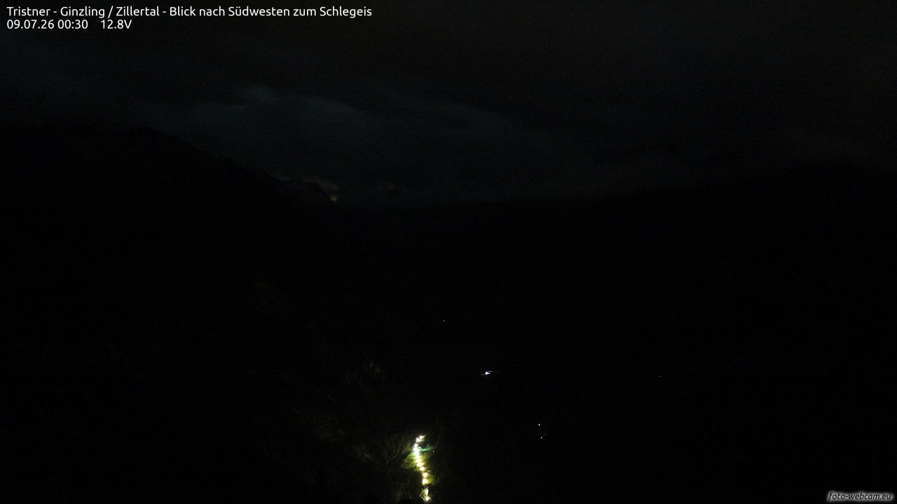 Archiv Foto Webcam Tristner/ Zillertal - Blick zum Grinberg