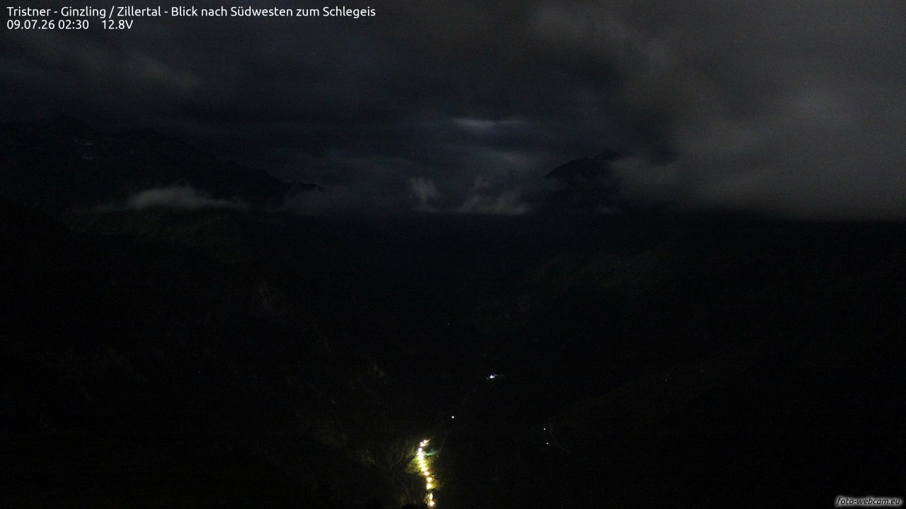 Archiv Foto Webcam Tristner/ Zillertal - Blick zum Grinberg