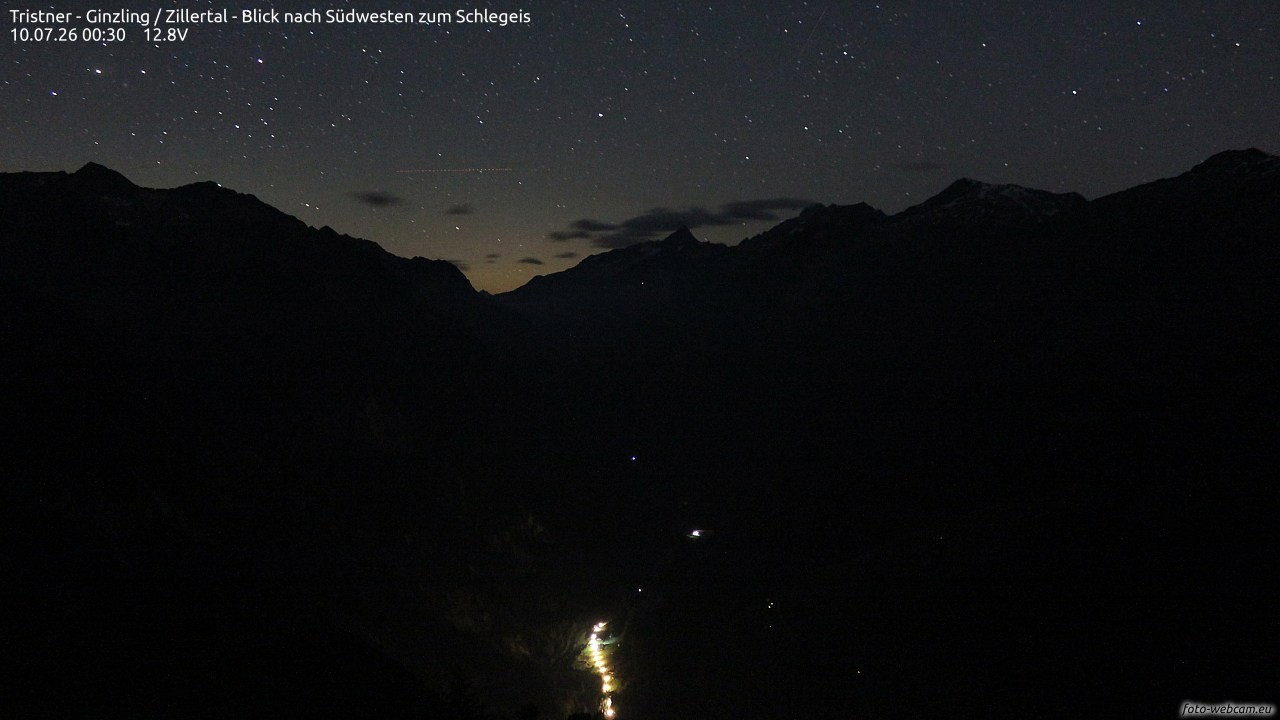 Archiv Foto Webcam Tristner/ Zillertal - Blick zum Grinberg
