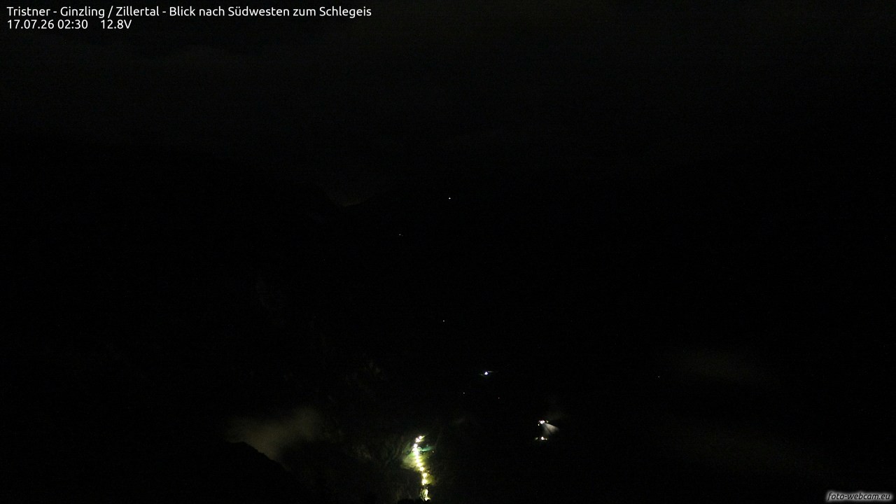 Archiv Foto Webcam Tristner/ Zillertal - Blick zum Grinberg