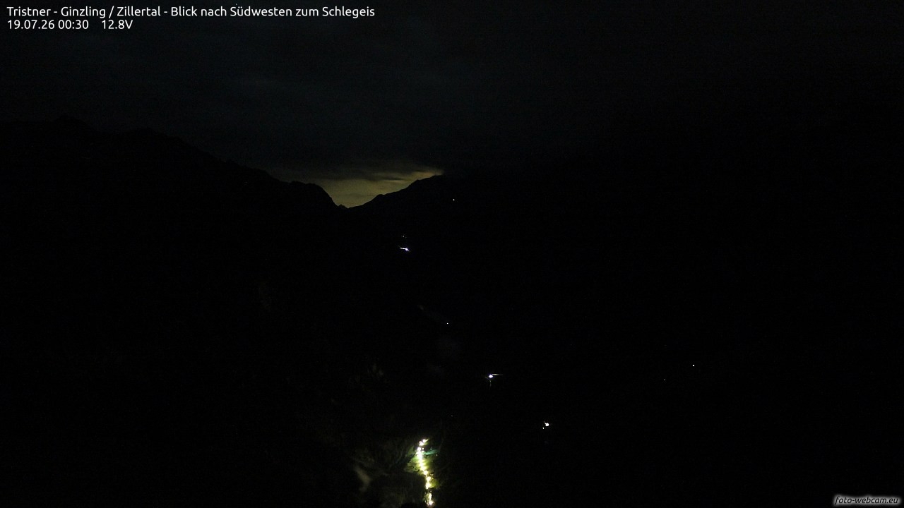 Archiv Foto Webcam Tristner/ Zillertal - Blick zum Grinberg