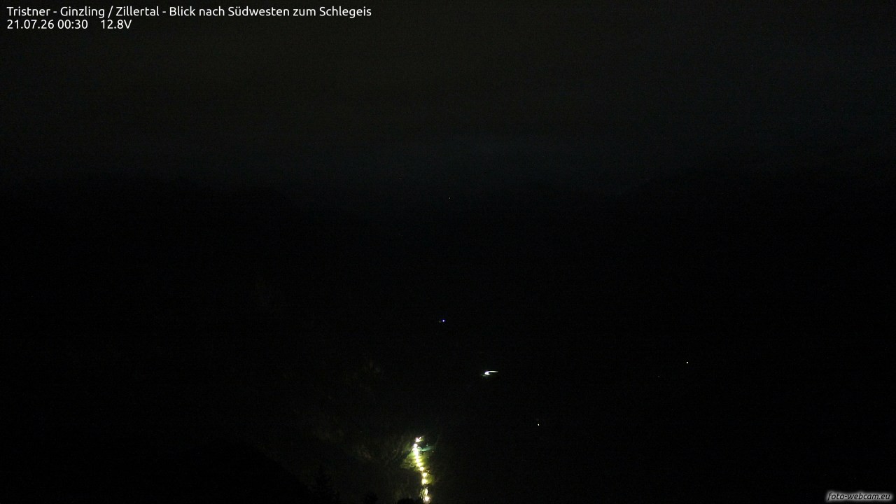 Archiv Foto Webcam Tristner/ Zillertal - Blick zum Grinberg