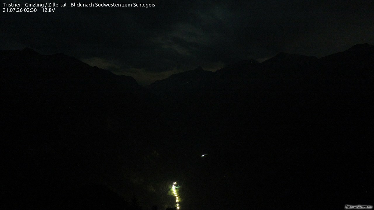 Archiv Foto Webcam Tristner/ Zillertal - Blick zum Grinberg