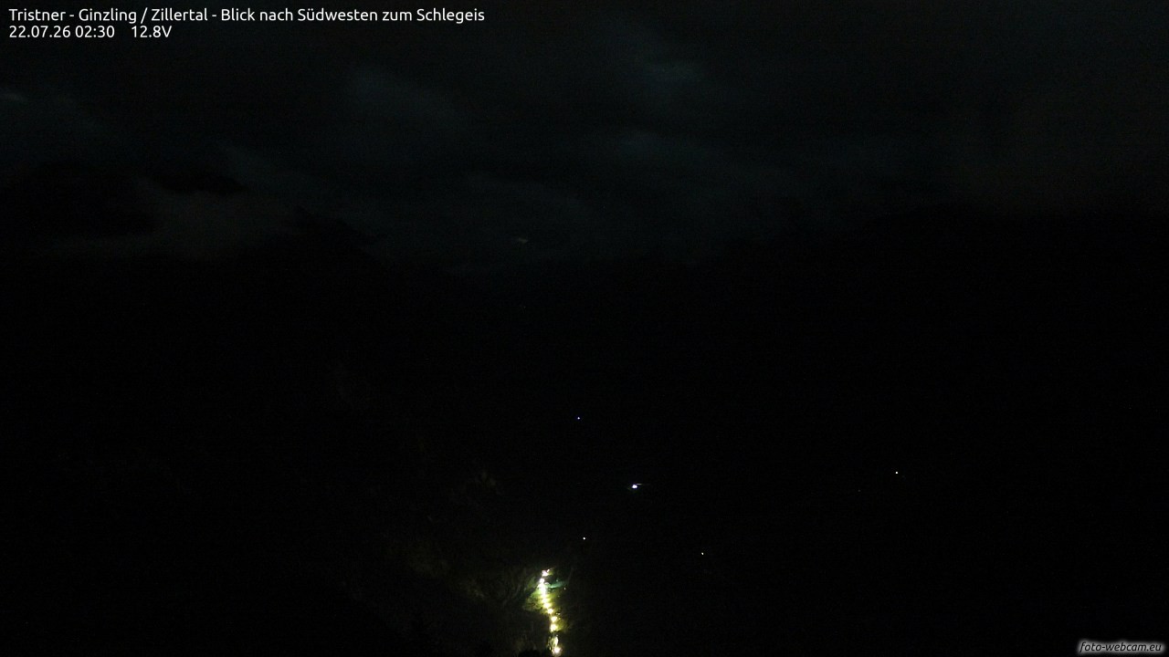 Archiv Foto Webcam Tristner/ Zillertal - Blick zum Grinberg