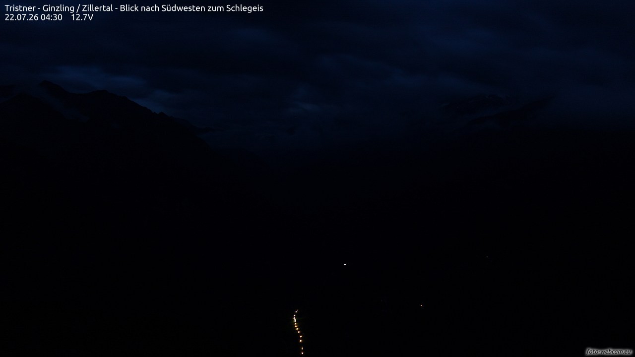Archiv Foto Webcam Tristner/ Zillertal - Blick zum Grinberg