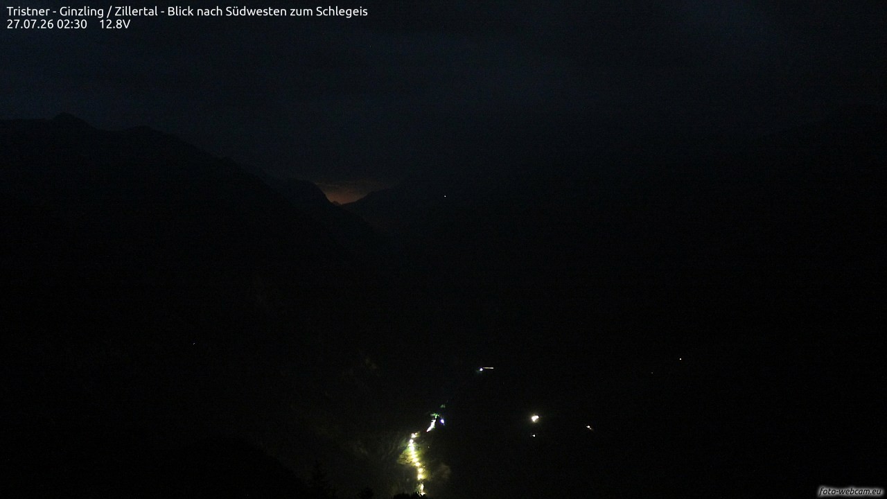 Archiv Foto Webcam Tristner/ Zillertal - Blick zum Grinberg
