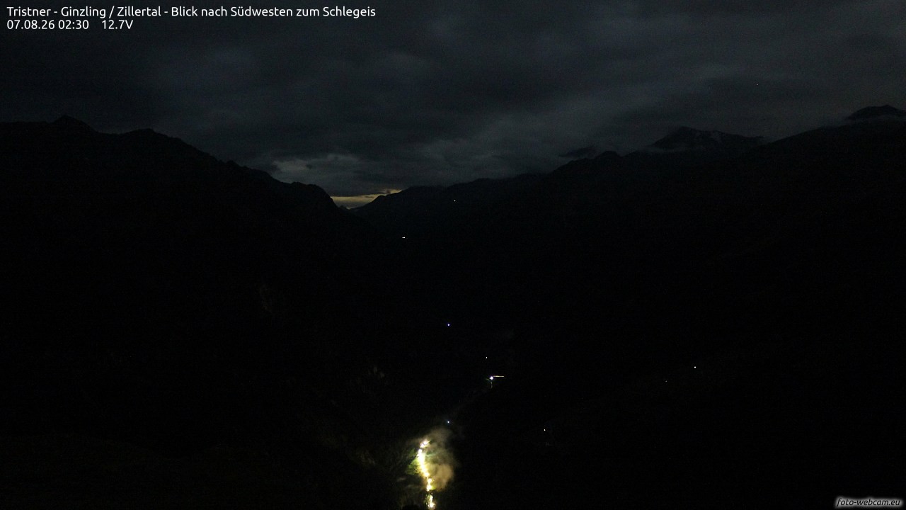 Archiv Foto Webcam Tristner/ Zillertal - Blick zum Grinberg