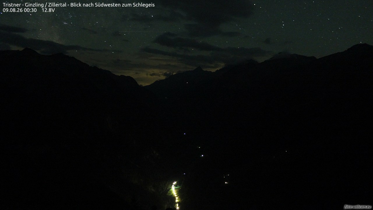 Archiv Foto Webcam Tristner/ Zillertal - Blick zum Grinberg