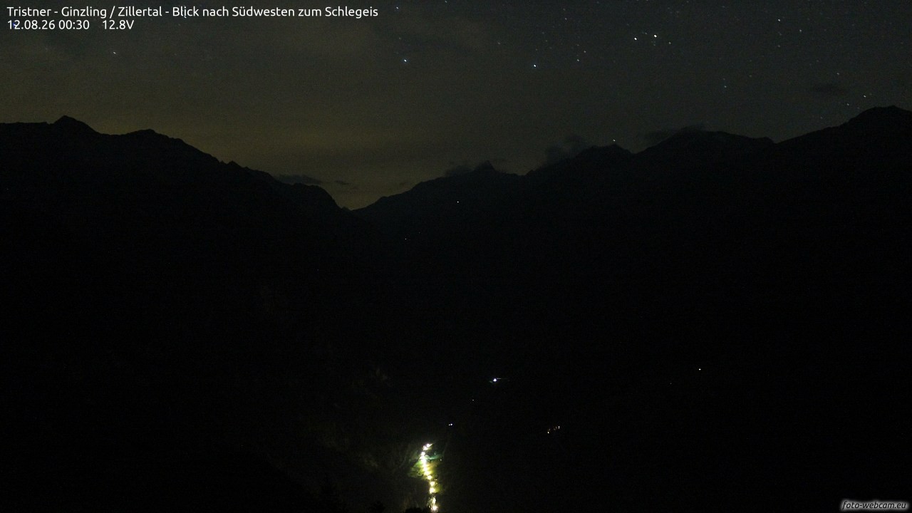 Archiv Foto Webcam Tristner/ Zillertal - Blick zum Grinberg