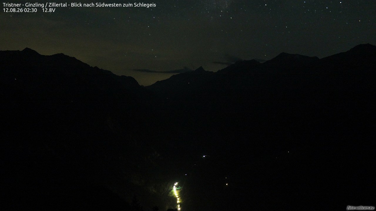 Archiv Foto Webcam Tristner/ Zillertal - Blick zum Grinberg