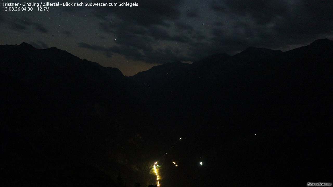 Archiv Foto Webcam Tristner/ Zillertal - Blick zum Grinberg