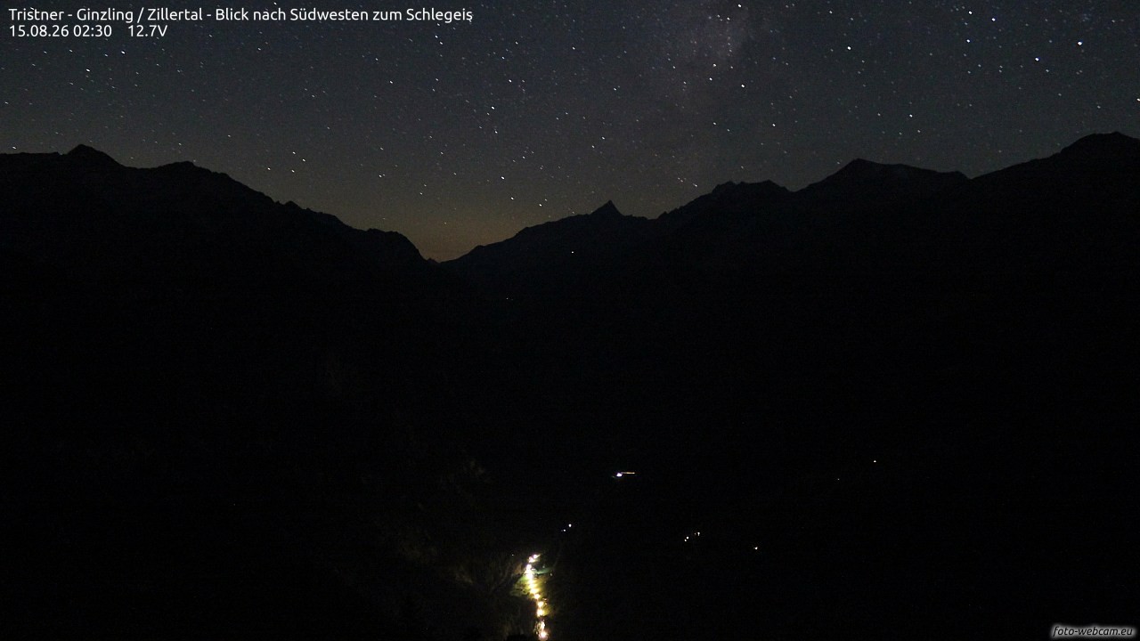 Archiv Foto Webcam Tristner/ Zillertal - Blick zum Grinberg