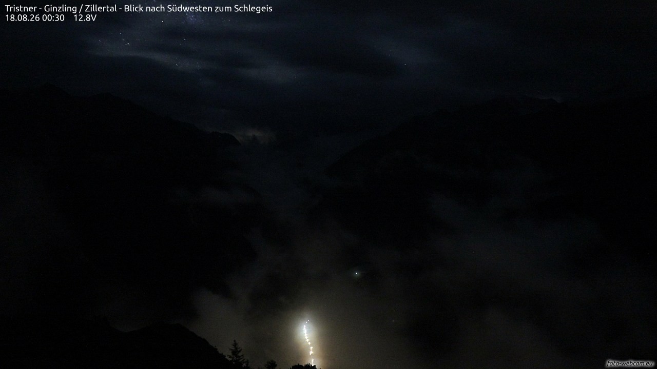 Archiv Foto Webcam Tristner/ Zillertal - Blick zum Grinberg