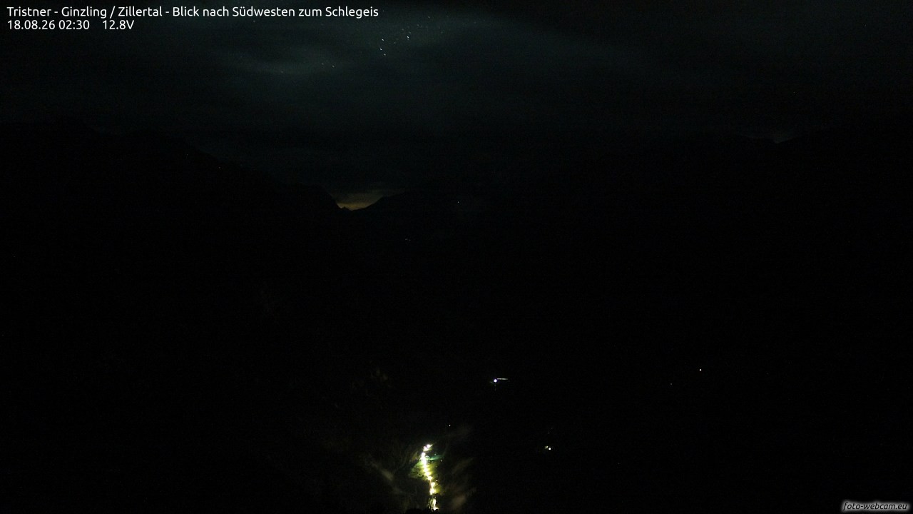 Archiv Foto Webcam Tristner/ Zillertal - Blick zum Grinberg